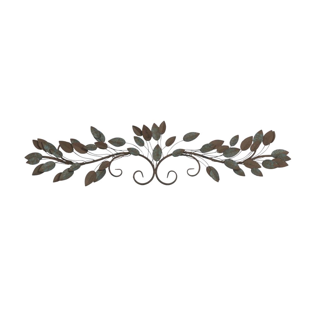 Metal Leaf Home Wall Decor Wall Sculpture, Wall Art 48" X 1" X 12", Blue💟